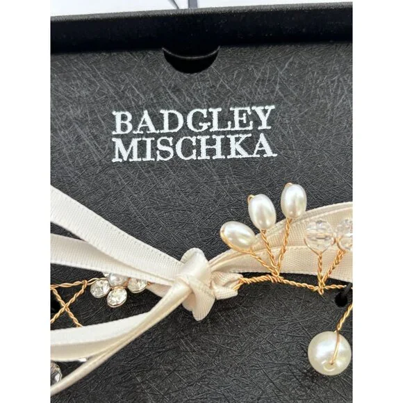Badgley Mischka Floral Wreath Hair Accessory Flower Girl Wedding First Communion - Picture 4 of 8